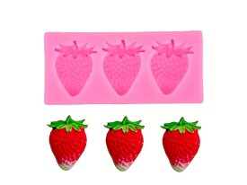 Molde silicona 3 frutillas